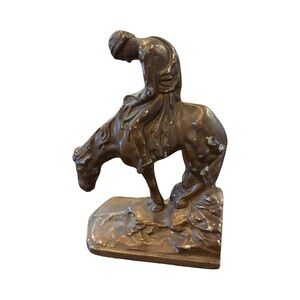 Vintage Bronze Cast Metal Bookend “End Of The Trail” 1928